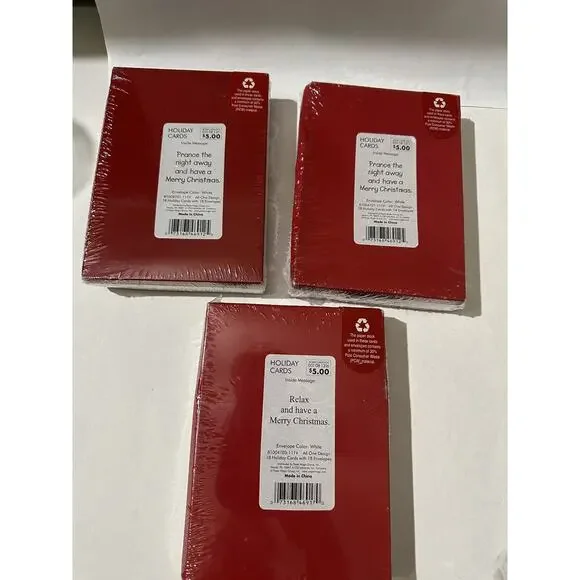 3 Box Of 12 Ea -Relax Its Only A Phase & Prance Stars 54 Christmas Funny Cards‎